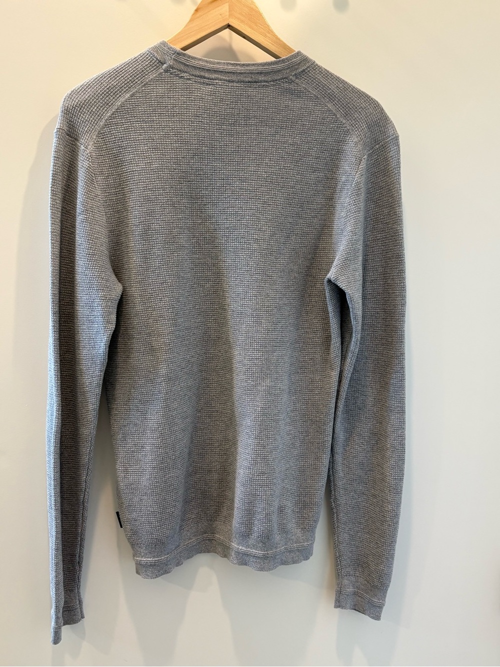 Ted Baker Men's Gray Knit Crewneck Sweater - Lightweight Waffle Texture